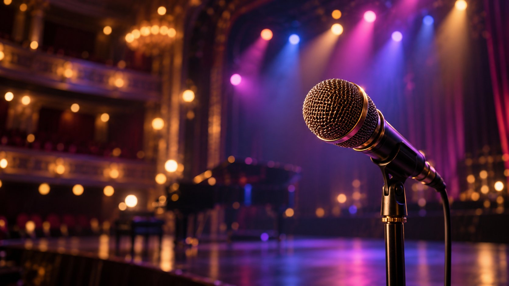 Micro sur la scène du Théâtre de la Tour Eiffel – Karaoké Télé Star
